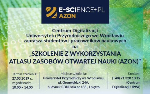 Zaproszenie na szkolenie z wykorzystania Atlasu Zasobów Otwartej Nauki (AZON)